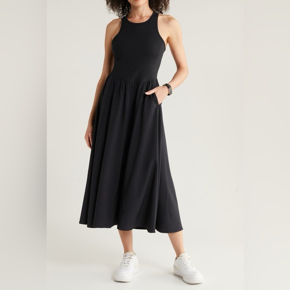 Nordstrom Zella Effortless Hybrid Racerback Midi Dress - Picture 1 of 9